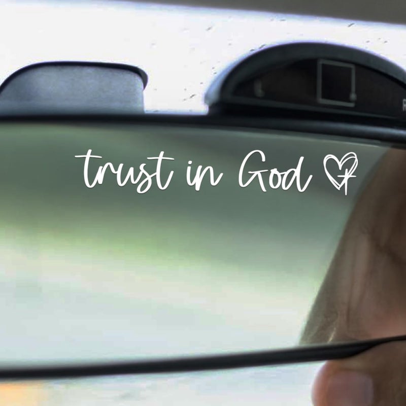 Hangwoous 3X Trust In God Mirror Decal, Car Stickers For Women, Jesus Stickers For Cars, Trust In God Rearview Mirror Sticker, Jesus Car Decal, Cars Decals For Men - Image 2